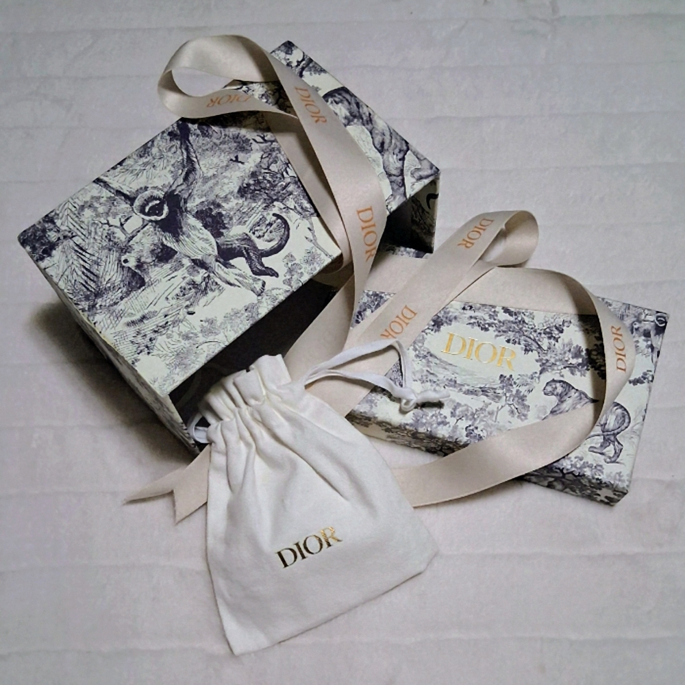 Dior Presentarion Box, Ribbon, And Drawsteing Dust Bag